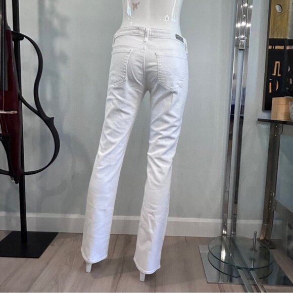 AG Ballad Slim Boot 31 Mid Rise White Jeans - Picture 4 of 15